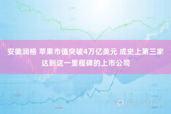 安徽润格 苹果市值突破4万亿美元 成史上第三家达到这一里程碑的上市公司